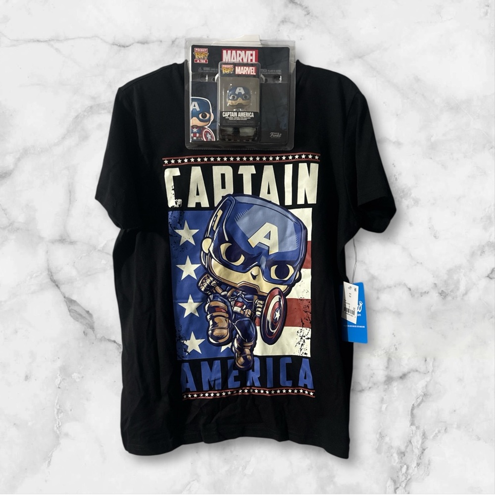 Marvel Captain America Kids Mini Funko Pop & Tee NWT